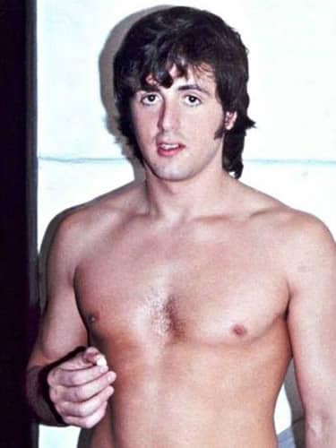 Stallone in his early adulthood with normal body