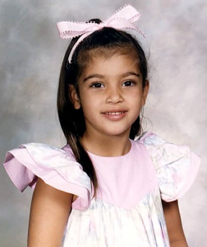 Young Kim Kardashian when she was little as a child