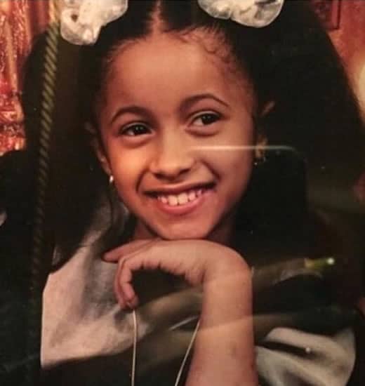 Young Cardi B with hair ribbons