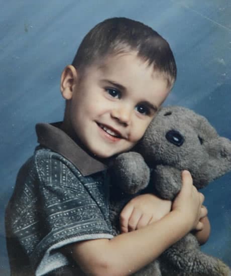 Young Justin Bieber when he was 5 years old